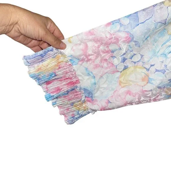 Mary McFadden Vintage Womens Nightgown Size Large Pastel Floral Watercolor - Picture 8 of 12